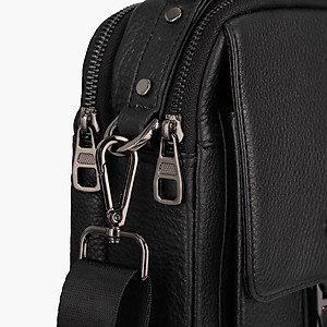 Túi Đeo Chéo Cầm Tay Thời Trang Nam Da Bò Mill Cao Cấp Gence  TD03 Đen