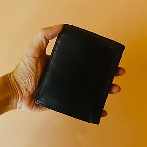 Ví/ Bóp Nam Dáng Đứng Màu Đen Dành cho Nam Da Bò Cao Cấp, Thiết Kế Tinh Tế, Thời Trang 2020 - ORCO (Kích thước 12 cm x 9 cm)