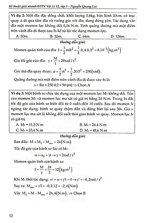 Sách Kĩ Thuật Giải Nhanh Bài Tập Trắc Nghiệm Vật Lí 12 (Tập 1)