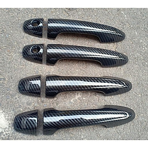 Ốp Tay + Hõm Cửa Dành Cho Xe Toyota Innova 2017 2018 2019 2020 Mẫu Carbon