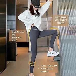 Quần Legging Nữ Dài Cạp Cao Đẹp Cao Cấp PINKAHA Nâng Mông Vải Thun Cotton Siêu Co Giãn 4 Chiều Ôm Sát