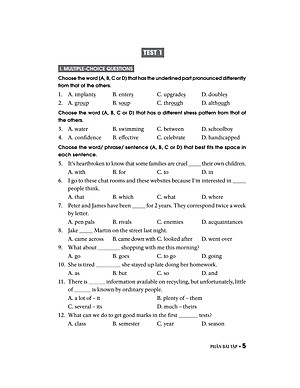 40 Đề Tiếng Anh Thi Vào Lớp 10