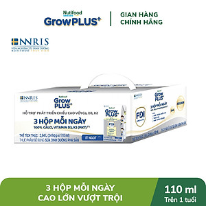 Thùng Sữa Bột Pha sẵn Nutifood GrowPLUS+ Cao Lớn Vượt Trội trên 1 tuổi (24 hộp x 110ml)