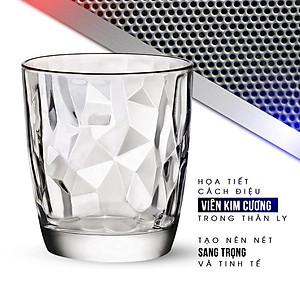 Bộ 6 ly thủy tinh Bormioli Rocco Diamond 300ml – Ly uống nước cao cấp | Màu trắng – xanh biển – tím
