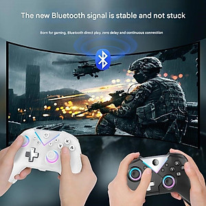Gamepad tay game Không dây Bluetooth CM617 led RGB cho máy tính, laptop, smartphone, máy tính bảng, máy game hàng nhập khẩu