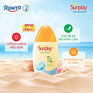 Kem chống nắng Sunplay cho bé từ 6 tháng tuổi và da nhạy cảm, dạng sữa Sunplay Baby Mild SPF 35, PA++ 30g
