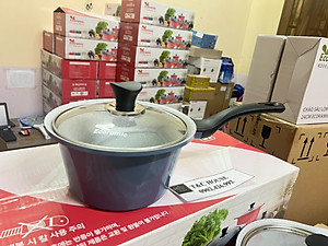 Bộ 4 Nồi Đá Đáy Từ V-Line Ecoramic Hàn Quốc Size 18-20-22-24 Cm | Đúc Nguyên Khối | Cam Kết Chính Hãng