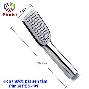 Bát sen tắm của vòi tắm hoa sen nóng lạnh Pimisi 1 chế độ với tay sen bằng nhựa cao cấp mạ xi Cr/Ni sáng bóng - đầu lỗ bát cao su massage tăng áp | Hàng chính hãng