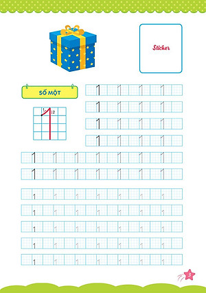 Sách Cùng Khủng Long Học Nét Cơ Bản Quyển 2 (Chữ Số Đầu Tiên) Bé Trai