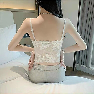 Áo Bra Nữ Cúp Ngực Dây Mảnh BR2230 Chất Liệu Cotton Co Giãn Phối Hoa Dễ Thương