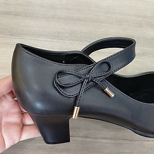 Giày cao gót nữ đẹp đế vuông 5 phân hàng hiệu rosata màu đen đỏ kem ro330