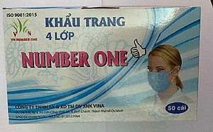 Hộp 50 cái khẩu trang y tế 4 lớp VN Number One