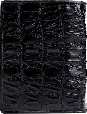Ví Nam Da Cá Sấu Gai Đuôi Kiểu Đứng Huy Hoàng HT2258 (12.5 x 10 cm) - Đen