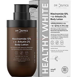 Sữa dưỡng thể DrCeutics Niacinamide 10% + Alpha Arbutin 2% Body Lotion giúp cải thiện độ đàn hồi săn chắc của da (200g) - Hàng chính hãng
