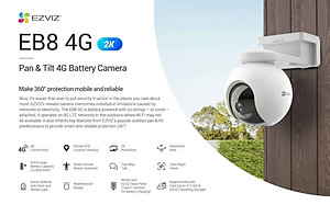 Camera Ezviz Pin Sạc EB8 2K dùng Sim 4G, Tặng Kèm Tắm Pin NLMT, định vị GPS, có màu ban đêm - Hàng chính hãng