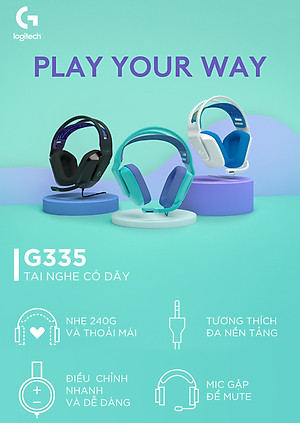 Tai Nghe Gaming Có Dây Logitech G335 - Hàng Chính Hãng