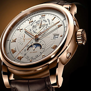 Đồng hồ nam chính hãng LOBINNI L16003-1 hàng mới 100%,Kính sapphire ,chống xước,chống nước,mặt trắng vỏ vàng hồng dây da nâu xịn, thép không gỉ 316L,Đồng hồ cơ (Automatic) bảo hành 24 tháng, Mới 100%,BH 24 tháng,thiết kế thể thao trẻ trung và sang trọng