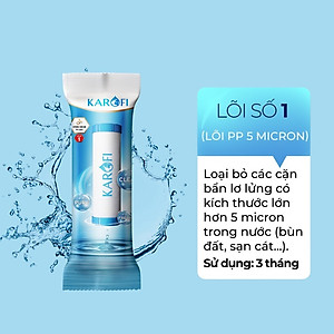 Bộ 3 Lõi lọc nước Karofi 1,2,3 dùng cho máy lọc nước RO - Hàng Chính Hãng