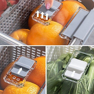 Hộp Đựng Thực Phẩm dễ dàng bảo quản rau củ để Tủ Lạnh 2 Lớp Có Lỗ Thoát Nước, Có Khóa Thoát Khí - Hàng Loại 1 