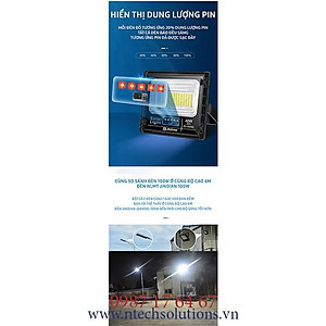 Đèn pha năng lượng mặt trời Jindian JD-8860L Công suất 60W -Mẫu Mới 2020, Khung Nhôm, Chip Led "SMD"