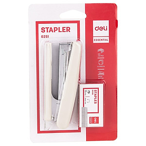 Dập ghim #10 Deli, kèm hộp đựng ghim 15 trang, Đen, xanh, xám - 1 cái E0251