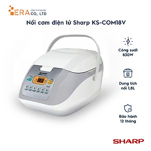  Nồi Cơm Điện Tử Sharp KS-COM18V-W (1.8 Lít) - Hàng chính hãng