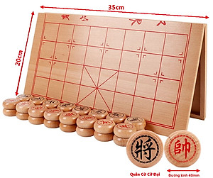 Bộ Cờ Tướng Gỗ + Bàn Cờ Tướng 40*35cm, Cờ Tướng Gỗ Có Bàn Là Hộp Đựng Chính Hãng