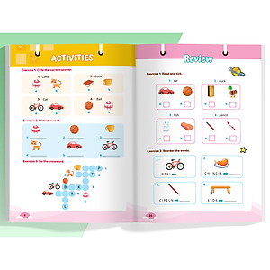 Combo Luyện viết chữ từ vựng Tiếng Anh theo chương trình sách giáo khoa 1,2,3 (3 Cuốn)