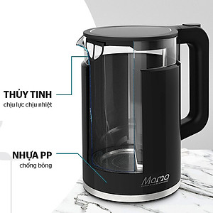 Ấm Siêu Tốc Thủy Tinh Sunhouse SHD1330 (1.7 Lít) - Hàng Chính Hãng