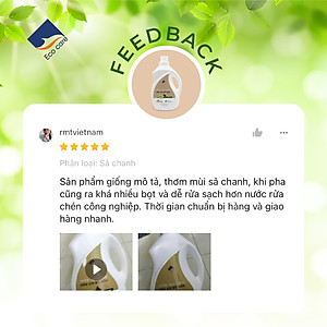 Nước rửa chén hữu cơ Bồ hòn hương Sả Chanh 4000ml thương hiệu Ecocare