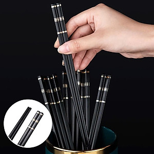Combo 10 Đôi Đũa 3 Sọc Mạ Vàng Hình Cô Gái Nhật Bản Kháng Khuẩn Chịu Nhiệt - Hàng chính hãng