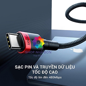 Dây cáp sạc nhanh 100W chuẩn PD 2.0 Type C to type-c QC 3.0 hiệu Baseus Cafule type c to Type C cho iPad Pro 2018 / 2020 / Samsung / Huawei / Xiaomi / Tablet / Macbook / Laptop Type C - Hàng nhập khẩu