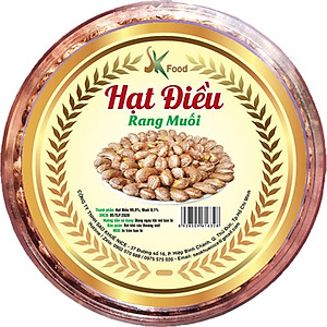 HẠT ĐIỀU VỎ LỤA RANG MUỐI XẾP HOA CAO CẤP THƯƠNG HIỆU SK FOOD - HỘP 500G