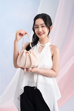 Túi Yuumy ( Thời trang nữ thiết kế dây rút - Túi đeo chéo da Seasand YN265 )