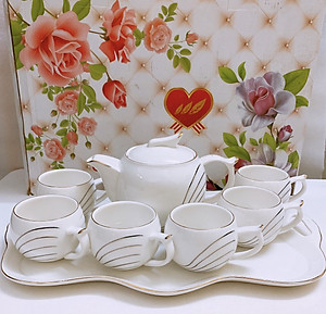 BỘ ẤM PHA TRÀ KÈM KHAY TRẮNG - ANTH253