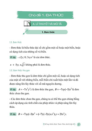 Sổ Tay Kiến Thức Toán Văn Anh Lớp 8