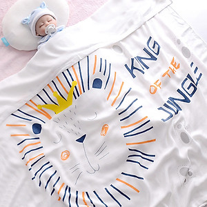 Chăn mền đũi cho bé từ sơ sinh đến tiểu học chất liệu sợi tre thiên nhiên và sợi Cotton, loại siêu mềm mịn, KT: 110x110cm, Bamboo Home - hàng chính hãng BBH01