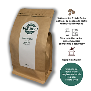 Cà phê bột Arabica Dalat Viedeli, túi 500g