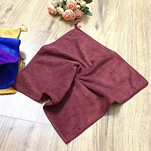 Bộ 10 khăn vệ sinh đa năng, lau tay, lau chùi có móc treo KT 30x30cm (Giao nhiều màu)