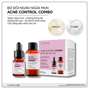 Bộ sản phẩm dành cho da mụn Lá House Acne Control gồm 2 món Serum và Toner 10ml&30ml