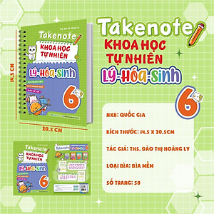 Sách Takenote Khoa học tự nhiên Lý - Hóa - Sinh Lớp 6