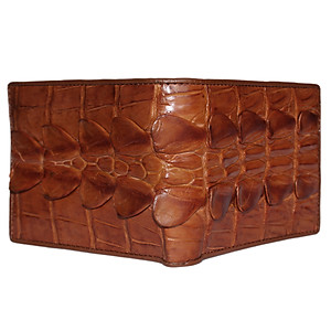 Ví Nam Da Cá Sấu Gai Đuôi Huy Hoàng HT2209 (12.5 x 10 cm) - Vàng