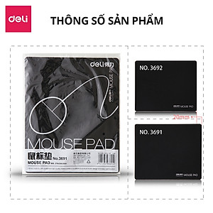 Miếng Lót Chuột DELI Hàng Chính Hãng Bàn Di Chuột Không Viền, Vải Jiaji Di Chuột Êm Ái Chống Thấm Nước Đàn Hồi Tốt