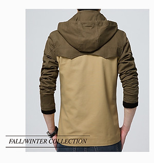 Áo Khoác Nam Kaki Phối Nón Phong Cách Hàn Quốc Cao Cấp AK38