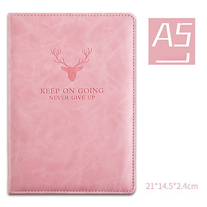 Sổ tay bìa Da PU A5 ghi chép 360 trang mẫu hươu sang trọng Tặng kèm bút viết