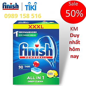Viên rửa bát Finish All in one 90 viên hương chanh