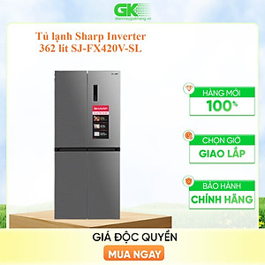 Tủ lạnh Sharp Inverter 362 lít SJ-FX420V-SL - Hàng chính hãng (chỉ giao HCM)