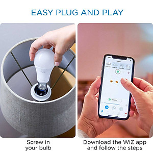 Bóng đèn thông minh WiZ Tunable White and Color RGB E27 8.5W A60 16 triệu màu Hàng Chính Hãng