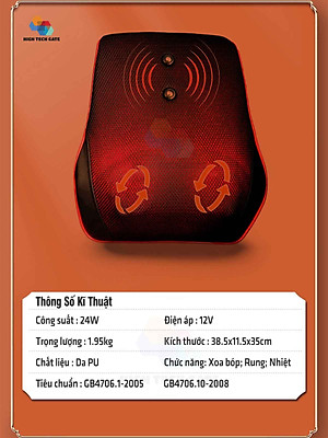 Gối Massage Kiêm Tựa Lưng LeerKang LEK-618-1 massage toàn thân 8D có hồng ngoại 3 cấp độ, mát xa rung tùy chỉnh, 5 chế độ xoa bóp đảo, hàng chính hãng