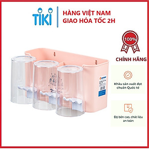 Kệ Để Bàn Chải, Cốc Và Kem Đánh Răng Việt Nhật, Bộ Cắm Bàn Chải 3 cốc - Nhựa Việt Nhật Chính Hãng